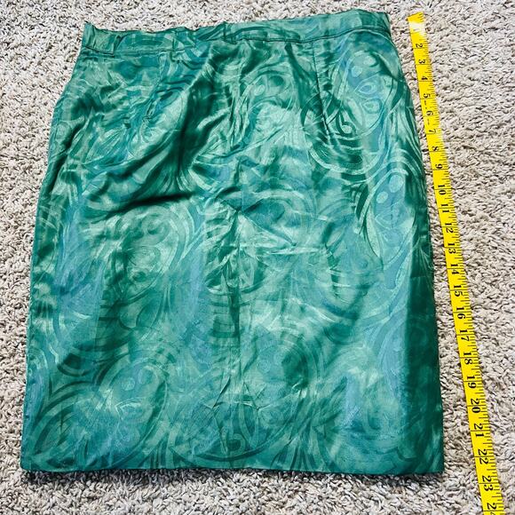 Vintage 90's Green Paisley Print Tennis Golf Skirt 34 - Picture 2 of 4